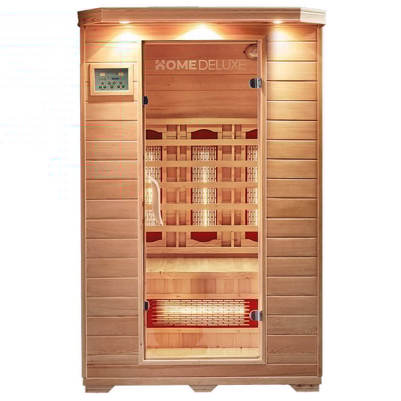 Cabine infrarouge avec radiateur à spectre intégral redsun m - 120 x 105 cm pour 2 personnes - Home Deluxe