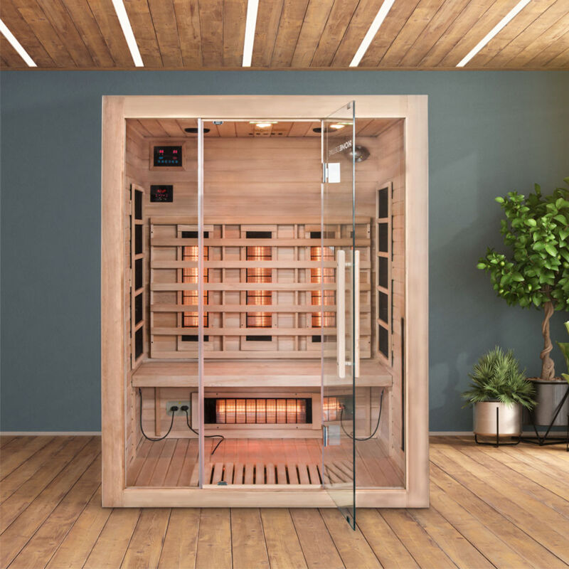 Home Deluxe Infrarotkabine sahara l – 150 x 120 x 190 cm für 2 3 Personen, 6 Vollspektrumstrahler, Holz Hemlocktanne i Infrarotsauna, Sauna,  - Onlineshop ManoMano