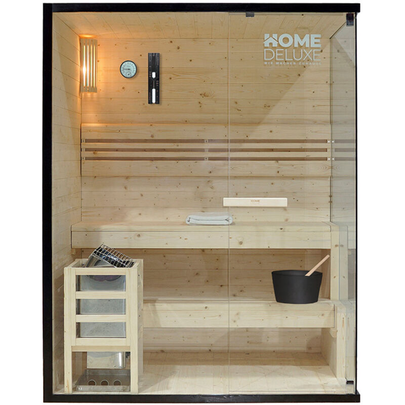 Sauna traditionnel shadow l - 150 x 120 cm pour 3 personnes - Home Deluxe