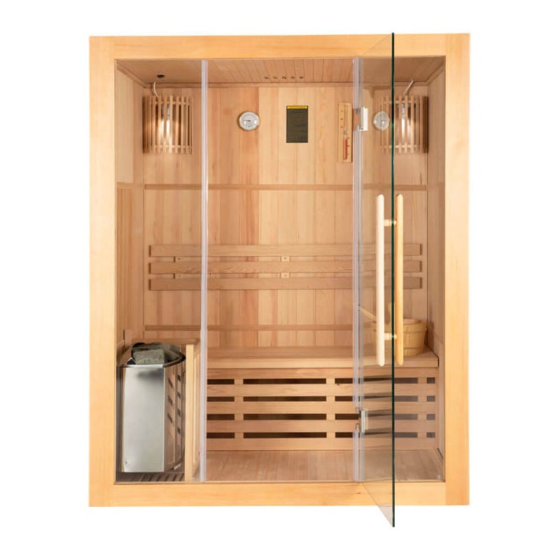 Sauna traditionnel skyline l - 150 x 120 cm pour 3 personnes - Home Deluxe