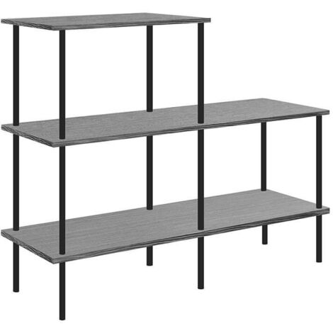 HOME DELUXE scaffale INDU rovere scuro 207 x 196 cm I libreria, scaffale in piedi, scaffale aperto, scaffale da soggiorno, scaffale da soffitto inclinato