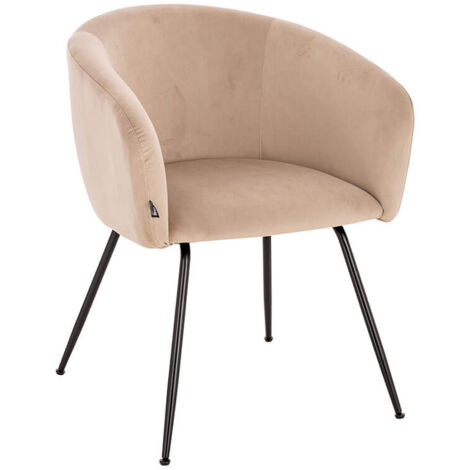 HOME DELUXE - Sedia da pranzo in velluto con braccioli ARIA  Colore: Beige, Quantità: 1