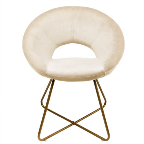 Home Deluxe - Sedia in velluto SELESA  Colore: Beige