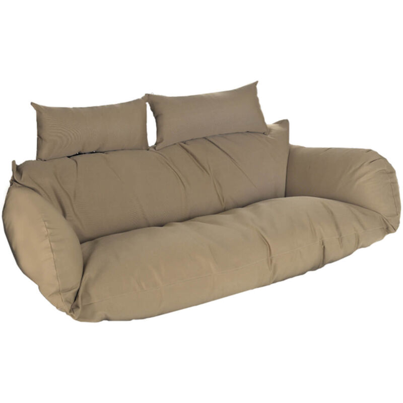 HOME DELUXE - Fauteuil suspendu en polyrotin TWIN Couleur : marron, caractéristiques : coussin uniquement.