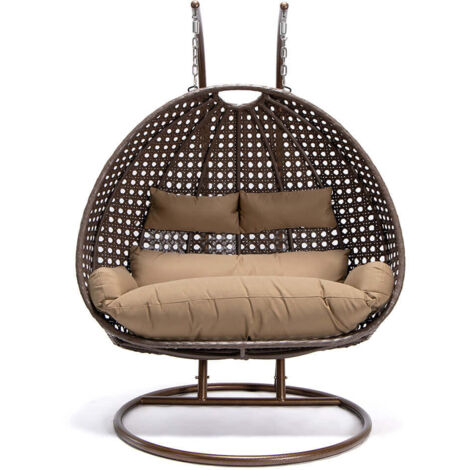 Home Deluxe - Silla colgante de poliratán TWIN Color: Marrón