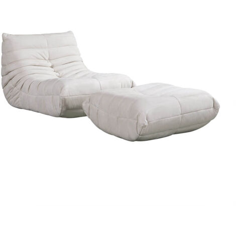 Home Deluxe - Sillón relax con taburete CHILL  Color Beige
