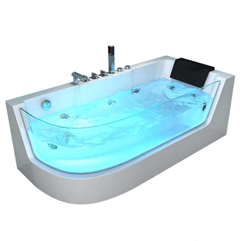 Home Deluxe - Baignoire balnéo avec luminothérapie carica - 170 x 80 cm Orientation : gauche