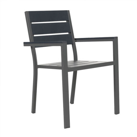 HOME DELUXE - stapelbarer Gartenstuhl MADERA - BxTxH: 56,6 x 57,5 x 85 cm - Stückzahl: 2 - Gestell: anthrazit, Sitzfläche: hellgrau I Campingstuhl Balkonstuhl Terrassenstuhl Gartenstuhl Gartenmöbel G