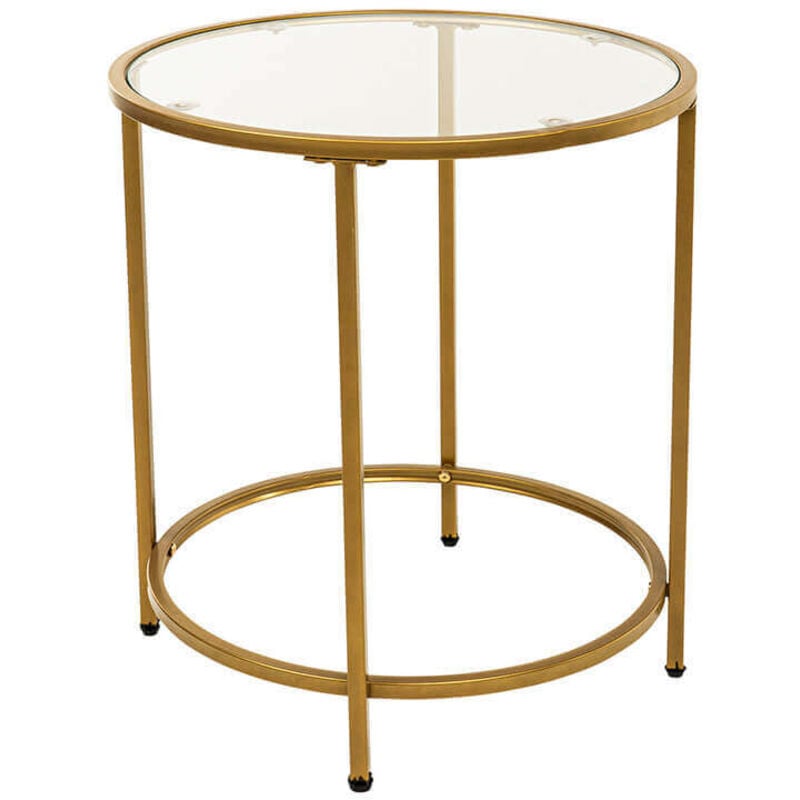 Table d'appoint en verre masei - 50 x 50 cm or - Home Deluxe