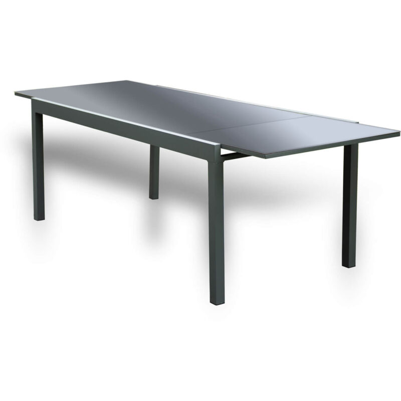 Home Deluxe - Table de jardin extensible en verre sol - 180/240 x 90 cm