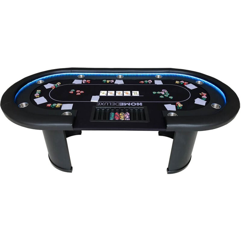 Home Deluxe - Table de poker led full house - Pour 9 personnes