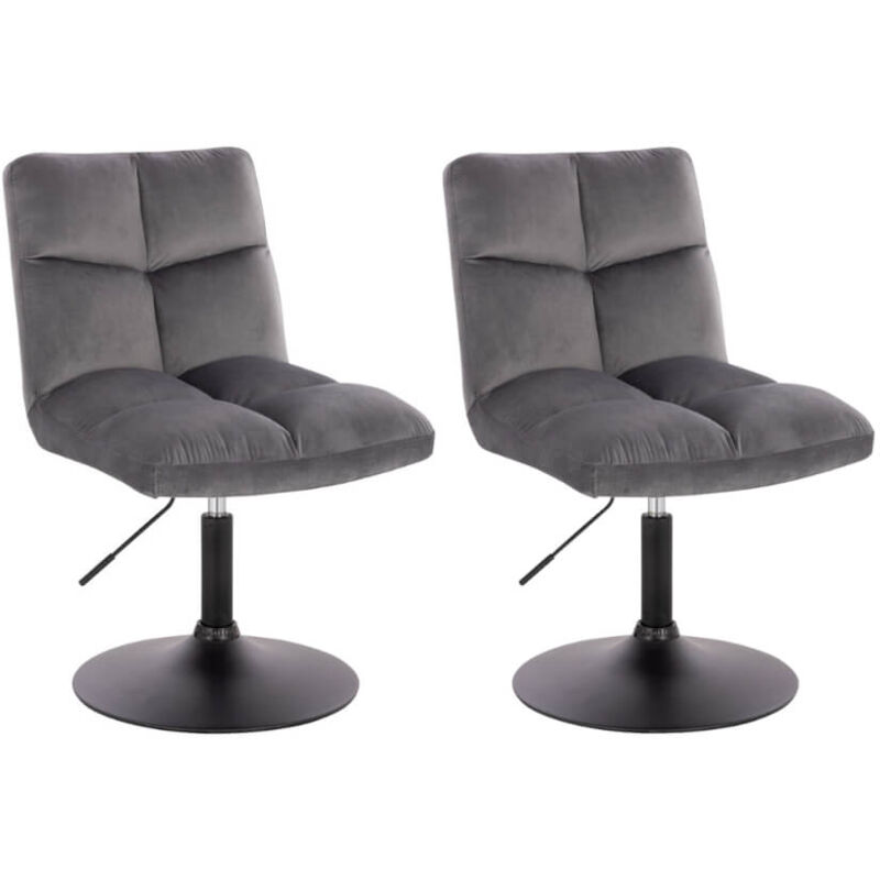 Home Deluxe - Tabouret de bar réglable en hauteur ace Couleur : velours gris clair, Quantité : 2