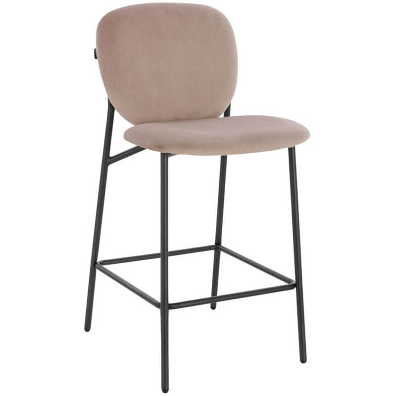 Home Deluxe - Tabouret de bar en velours celda Couleur : Marron clair, Quantité : 1