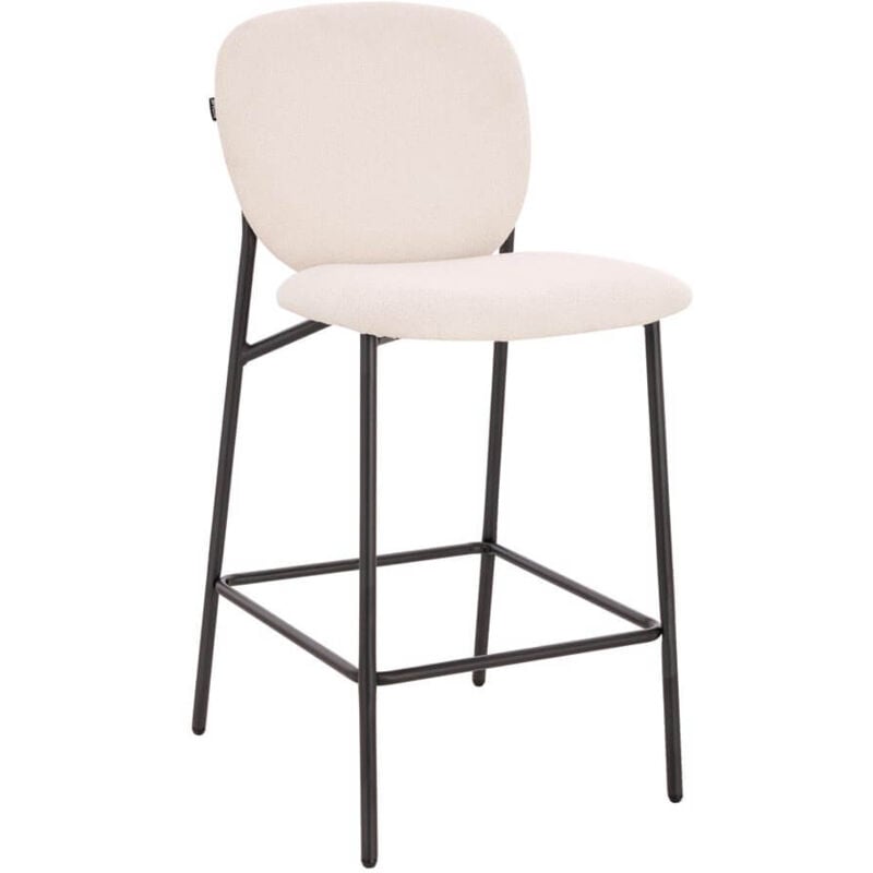 Tabouret de bar Bouclé celda Couleur : Blanc, Quantité : 1 - Home Deluxe