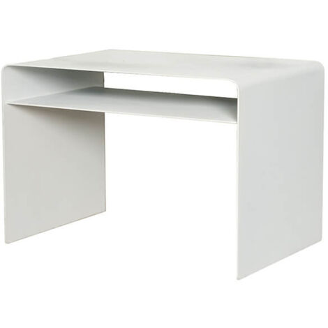 HOME DELUXE - Tavolino in metallo ZIMA - 58 x 38 cm bianco Made in Germany