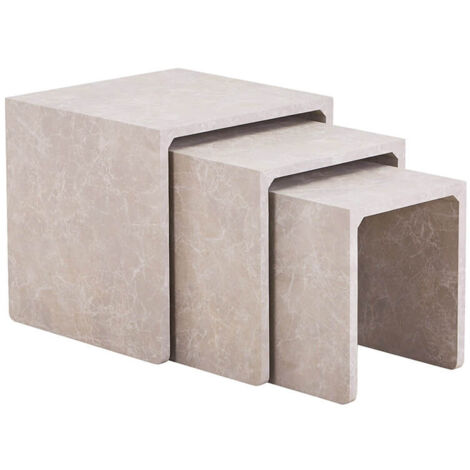 HOME DELUXE - Tavolino IRIMA – set di 3  Colore: beige marmo