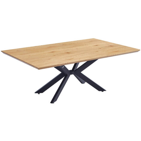 HOME DELUXE - Tavolo da pranzo quadrato AVENCIA con base a stella - 160 x 100 cm  Colore: rovere chiaro