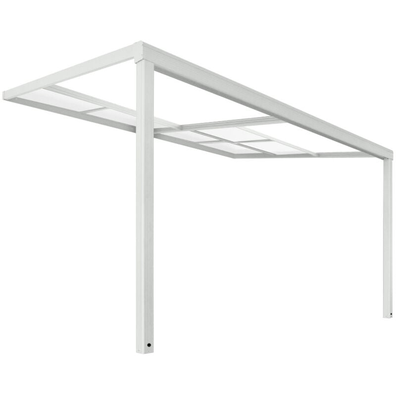Abri de terrasse solis deluxe Couleur : Blanc, Dimension : 390 x 295 x 233 / 272 cm - Home Deluxe