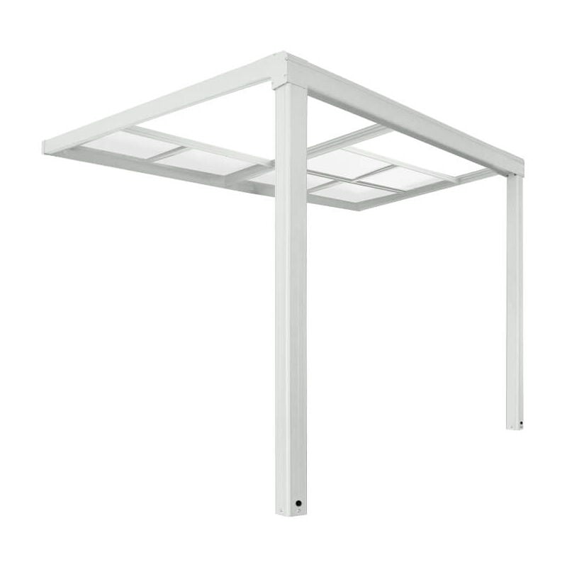 Abri de terrasse solis deluxe Couleur : Blanc, Dimension : 290 x 295 x 233 / 272 cm - Home Deluxe