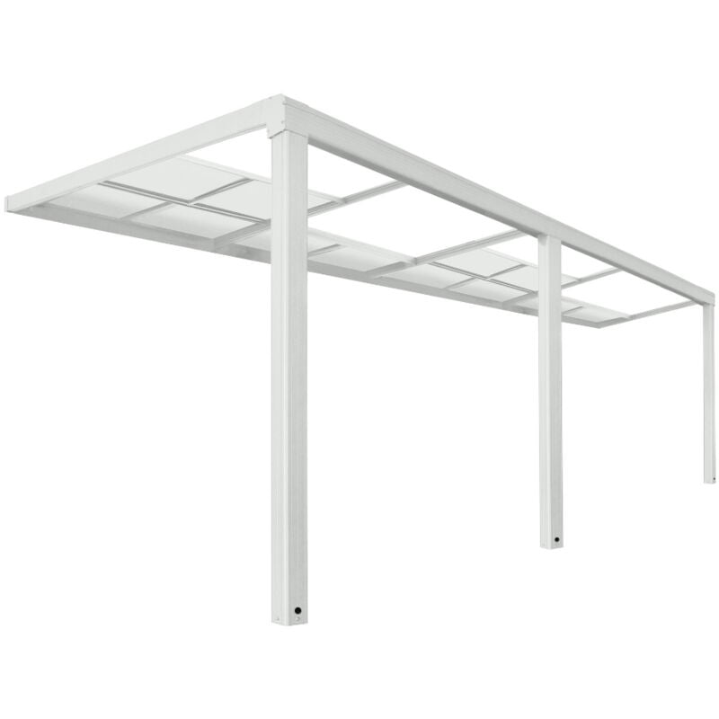 Home Deluxe - Abri de terrasse solis deluxe Couleur : Blanc, Dimension : 579 x 295 x 233 / 272 cm