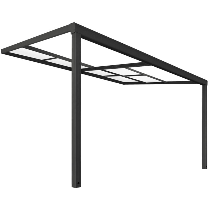 HOME DELUXE - Abri de terrasse SOLIS DELUXE Couleur : Gris, Dimension : 390 x 295 x 233 / 272 cm