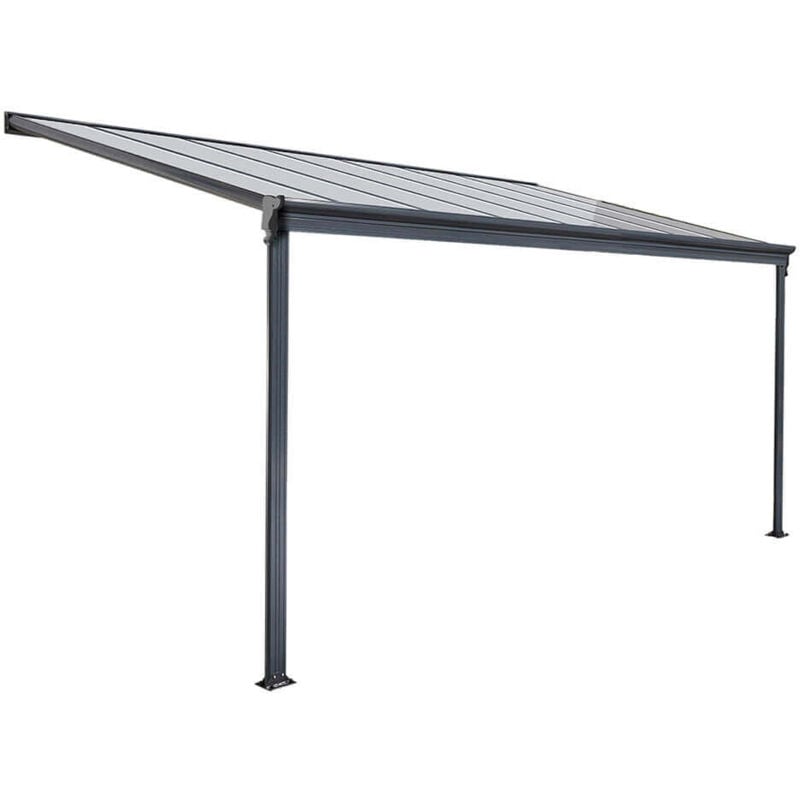 Home Deluxe - Abri de terrasse solis Couleur : Gris, Dimension : 312 x 303 x 226 / 278 cm