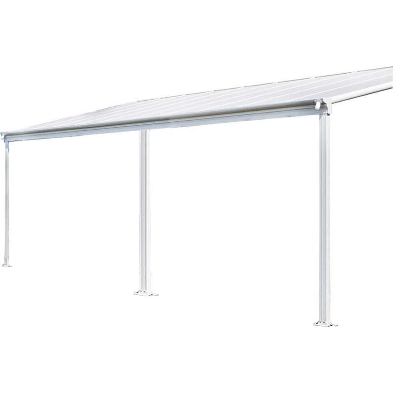 Abri de terrasse solis Couleur : Blanc, Dimension : 495 x 303 x 226 / 278 cm - Home Deluxe