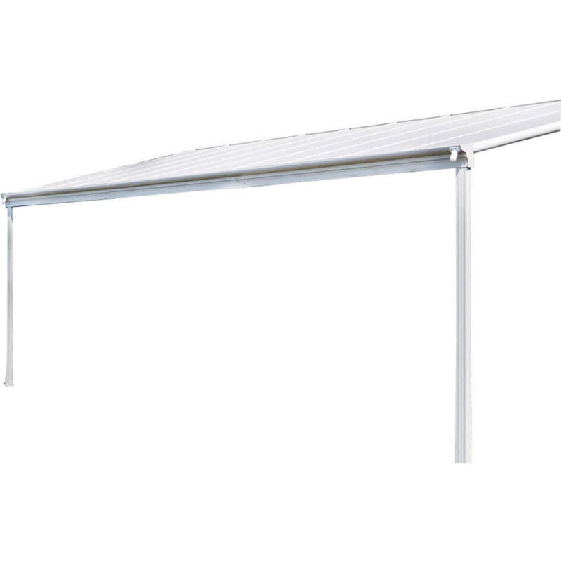 Abri de terrasse solis Couleur : Blanc, Dimension : 312 x 303 x 226 / 278 cm - Home Deluxe