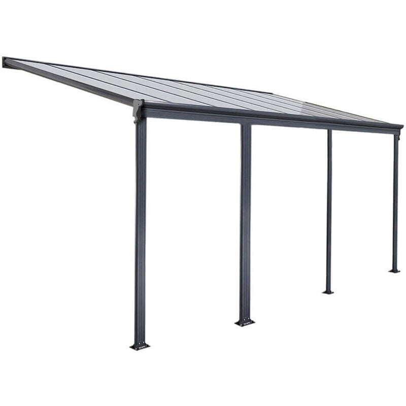 Abri de terrasse solis Couleur : Gris, Dimension : 618 x 303 x 226 / 278 cm - Home Deluxe