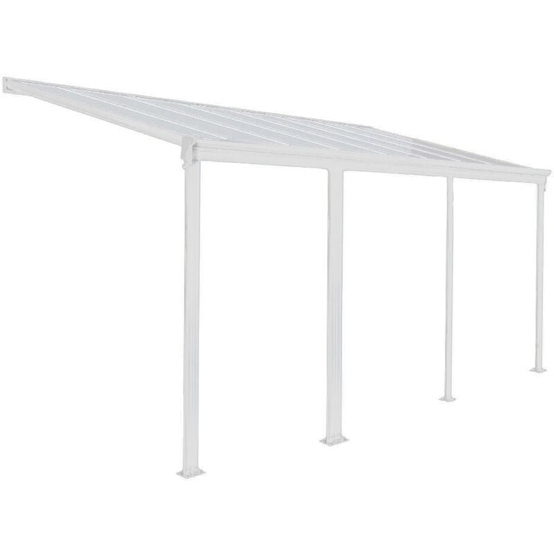 Home Deluxe - Abri de terrasse solis Couleur : Blanc, Dimension : 618 x 303 x 226 / 278 cm