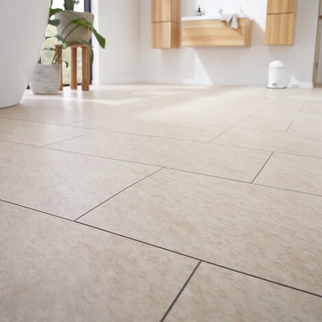 HOME DELUXE - Vinylboden SABINE Traventin  Menge: 1 m²  Klebevinylboden Bodenbelag Laminat Fußboden