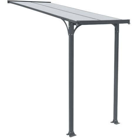 HOME DELUXE - Vordach Haustür CUBIS - Größe: Small - 148 x 150 x 258 cm - Anthrazit, Gestell: Aluminium, inkl. Polycarbonat Platten I Hautürvordach Pultdach Glasvordach Haustürüberdachung Vordach Ter