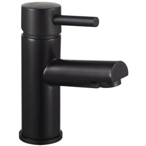 HOME DELUXE - Waschtischarmatur FLOWY - Farbe: Schwarz, 15 x 5,2 x 11 cm - Material Messing, Griff Zink, ⌀ 3,5 cm I Wasserhahn Mischbatterie Badarmatur  Armatur Waschtischarmatur Badarmatur Waschtisch
