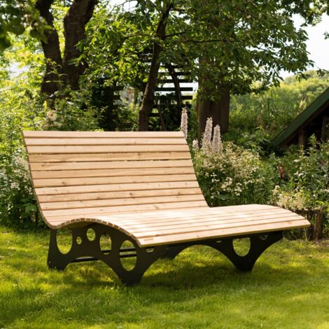 HOME DELUXE - Wellenholzliege/Waldsofa TAIGA  Waldsofa Wellenholzliege Holzliege Lärche