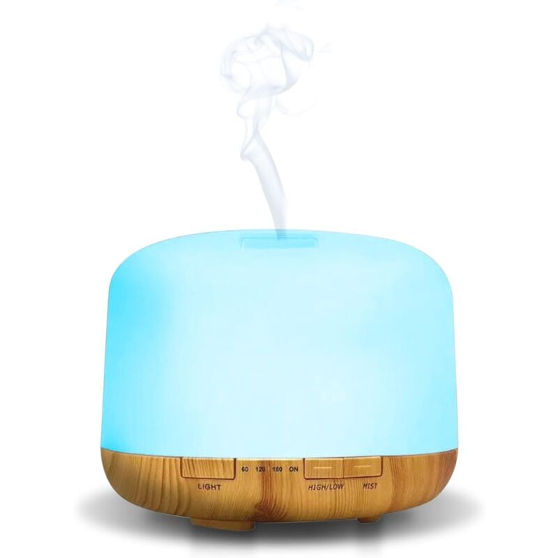 Home Diffuseur d'Arôme pour Huiles Essentielles 500ml USB - Diffuseur d'Aromathérapie avec Contrôle de l'Intensité, Idéal pour la Maison et Le Bureau