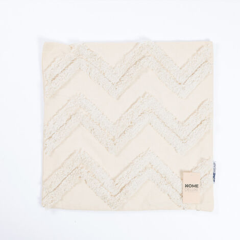 HOME DLEUXE Copricuscino a zig zag JARA - crema