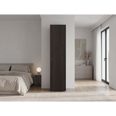 HOME DREAMS M4 - 1-DOOR WARDROBE CABINET (STAINED WALNUT)