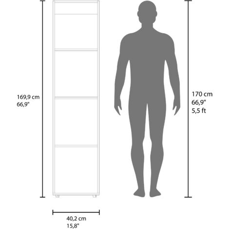 HOME DREAMS M5 - 1-DOOR WARDROBE CABINET WITH MIRROR (WENGE)