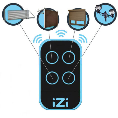 Home Equipement – Télécommande universelle IZI ONE 4790833 – Compatible CAME, HORMANN, SEA – Fréquences 433.92Mhz et 868Mhz – 4 canaux pour motorisations