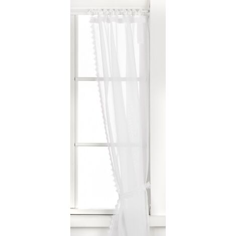 Home Fashion 046/394 – 0105 125 x 0075 cm Tenda arricciata Batista, Tessuto, Bianco, 125 x 75 cm