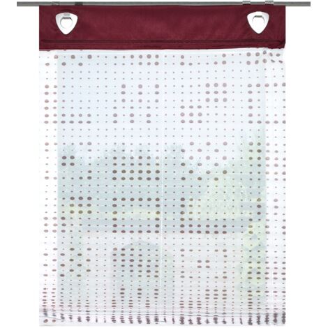 Home Fashion Tenda Plissettata con Stampa, Poliestere, Bordeaux, 140 x 45 cm