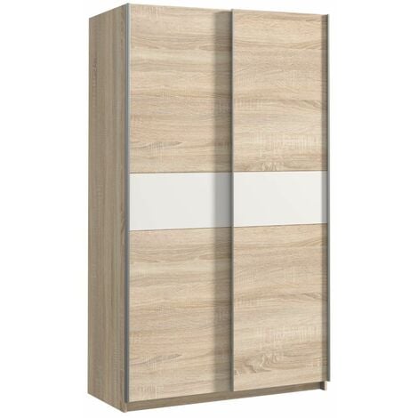 Home Heavenly® - Armario ropero 120 cm 2 Puertas correderas Winter. Armario para Dormitorio o vestidor.  Color: Roble