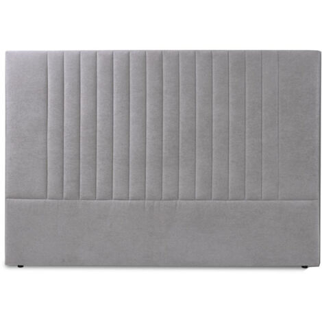 Home Heavenly® - Cabecero ARTIK tapizado en tela, diseño moderno con rayas verticales y estructura acolchada, en 150  o 160 cm  Color: Gris 160 cm