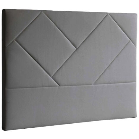 Home Heavenly® - Cabecero EUPA tapizado en tela o polipiel, diseño asimétrico moderno y estructura acolchada, en 150 y 160 cm  Color: Gris 160 cm