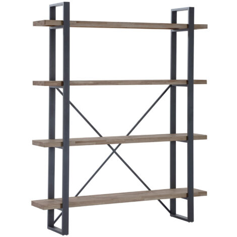 Home Heavenly® Estantería Alta Chic – Diseño Industrial Estructura Metálica y Estantes de Madera Roble Salvaje, 150x30x180 cm es  Color : Roble American