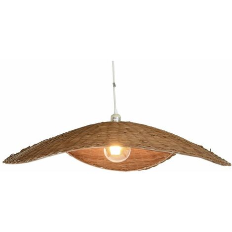Home Heavenly® - Lámpara de techo balinesa OHANA, colgante redondeada de ratán, 78,5 cm de diámetro.  Ratán