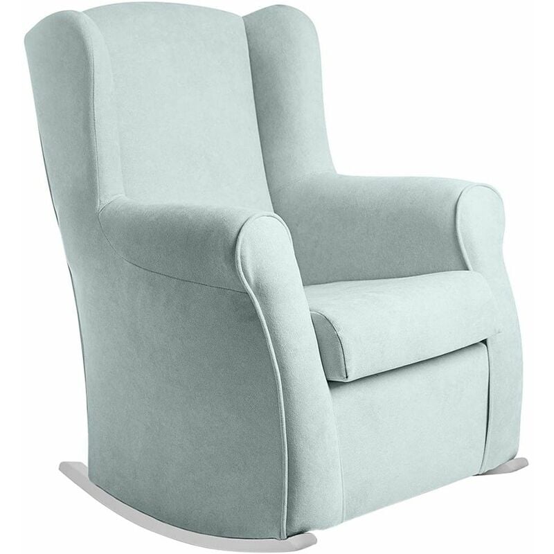 

Home Heavenly® - Mecedora Orejera PANDORA para lactancia y lectura. Sillón con balancín blanco. | Color: - Turquesa Dino