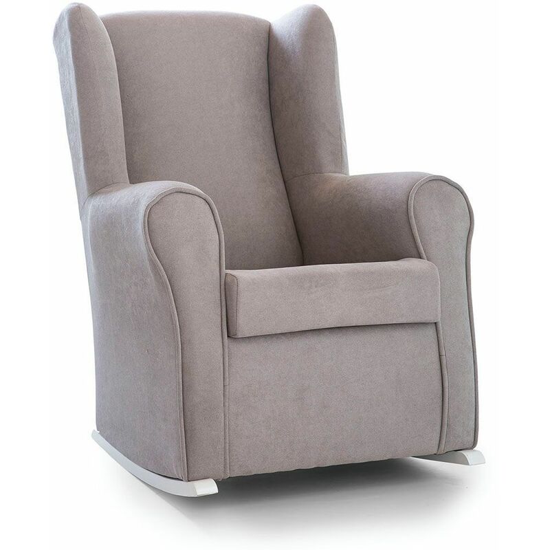 

Home Heavenly® - Mecedora Orejera PANDORA para lactancia y lectura. Sillón con balancín blanco. | Color: - Gris Dino
