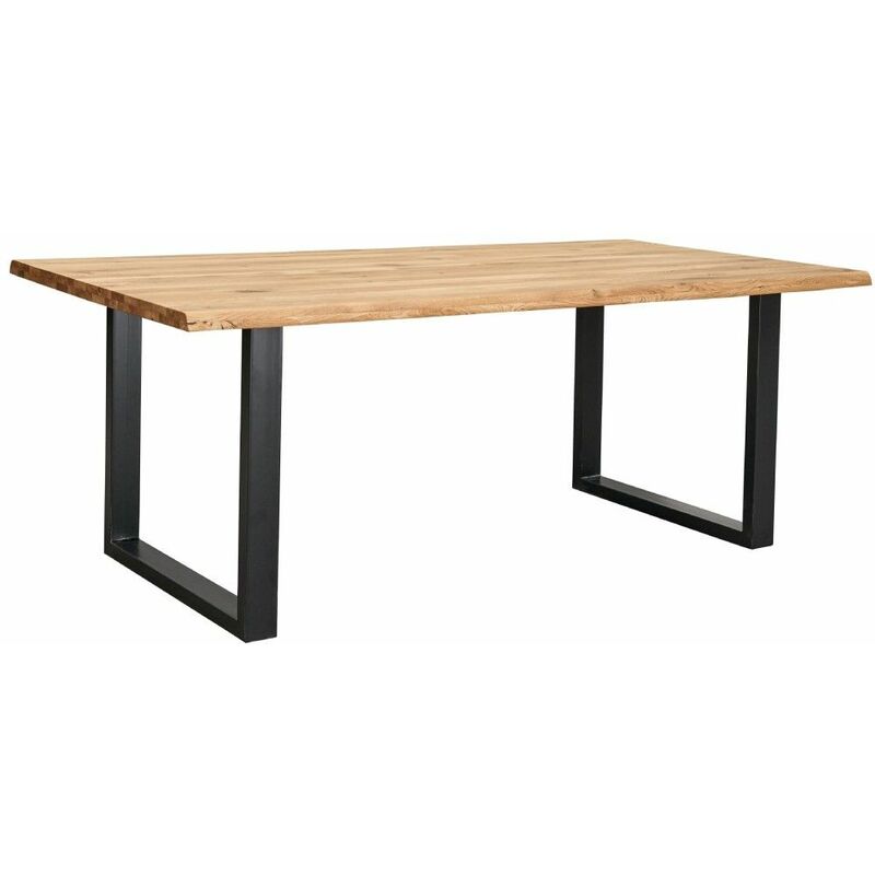 

® - Mesa comedor industrial DERBY con pata metálica 'U', tablero madera en roble | Salvaje, Medida: 200 X 100 cm - Home Heavenly