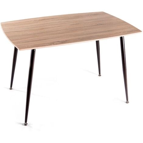 Mesa de comedor extensible con patas metálicas negras - MueblesMary